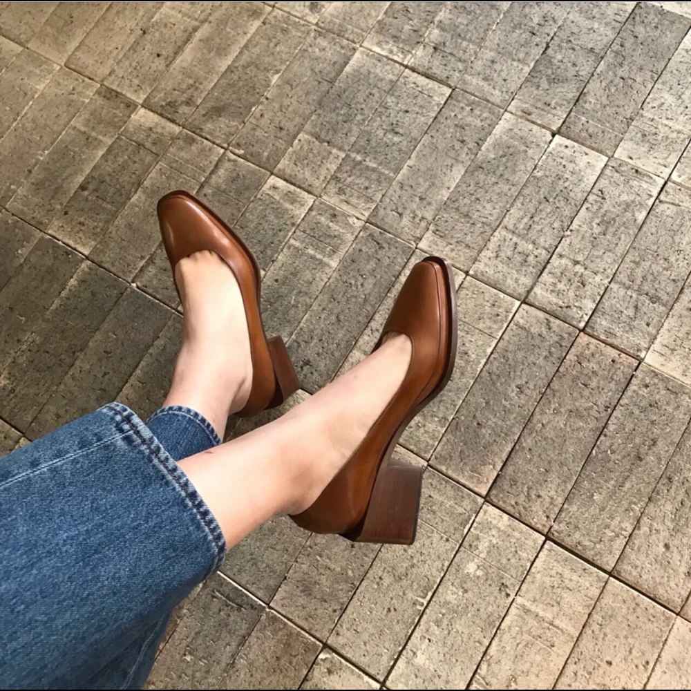 Jil Sander brown leather pump, 38